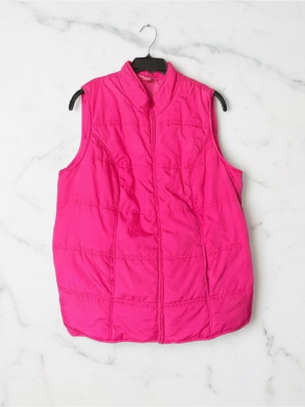 Women's Quilted Sleeveless Puffer Vest - Hot Pink 1 X